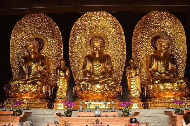 金雕像佛教神内部慈子山佛教修道院在香港香港中国