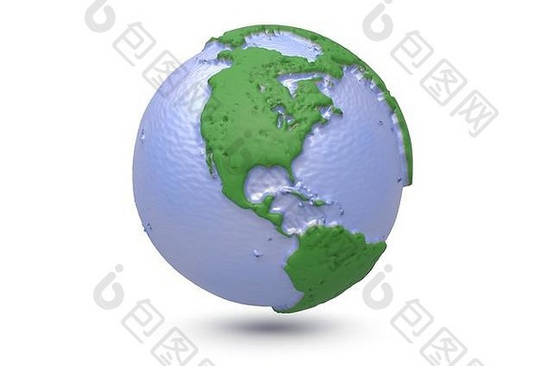 地球世界地图多边形全球北美国插图