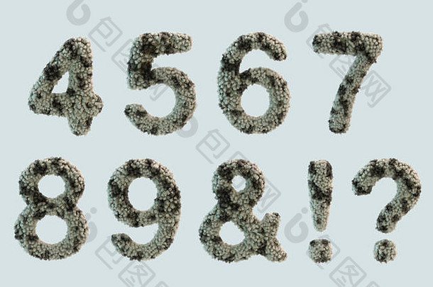 渲染皮毛字母信数字一般符号包括剪裁路径