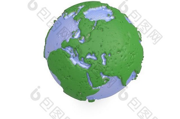地球世界地图多边形全球欧洲插图