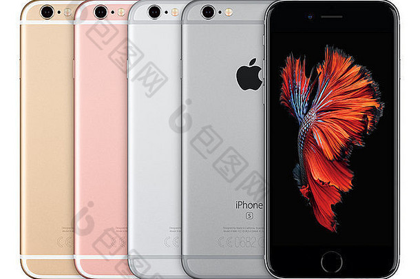 警告保加利亚10月前面视图苹果iPhone颜色概念银空间灰色的黄金玫瑰黄金