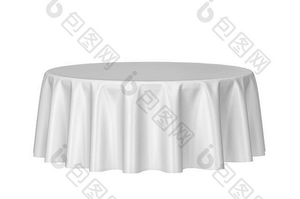 空白轮桌布插图孤立的白色背景
