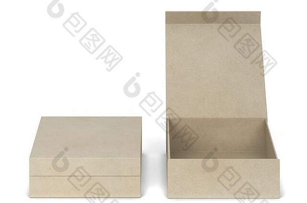 空白盒子包插图孤立的白色背景