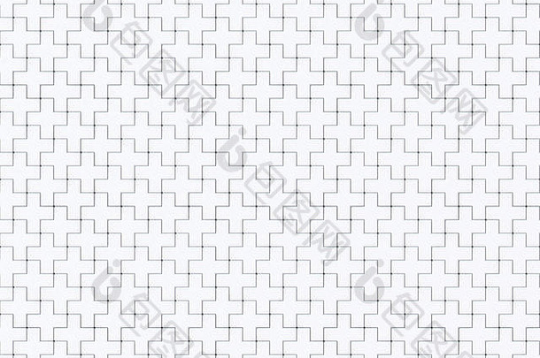 白色摘要无缝的背景使拼图谜题块渲染插图