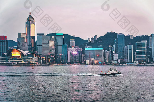 水船维多利亚港在香港香港