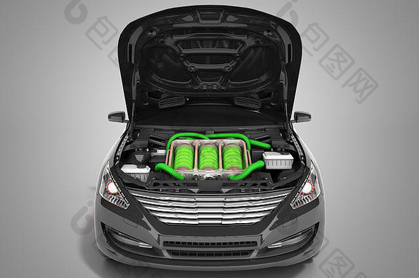 概念电池能力电车电池罩渲染灰色