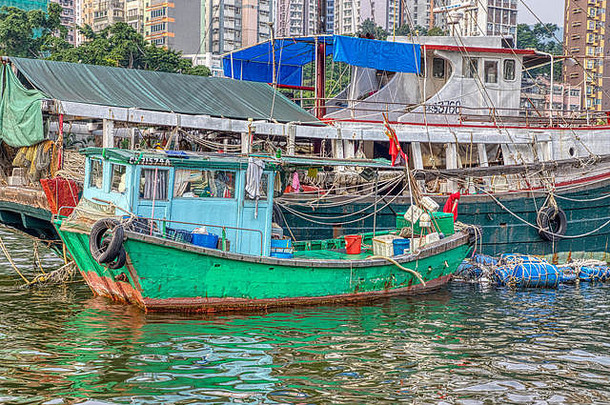 船水阿伯丁港口在香港香港