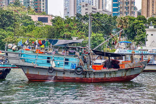 船水阿伯丁港口在香港香港