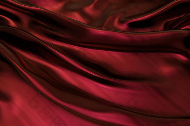 插图红色的深红色的缎布摘要背景光滑的优雅的设计