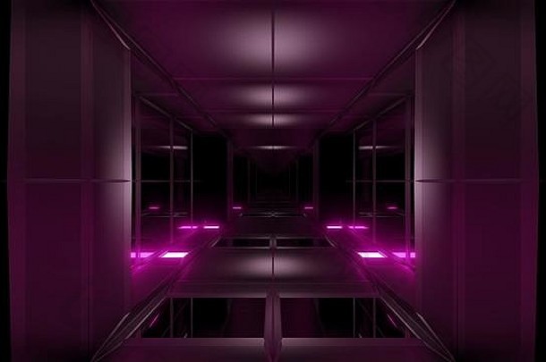 清洁设计未来主义的科幻科幻小说隧道走廊插图壁纸背景