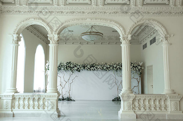 室内婚礼光photozone装饰新鲜的花