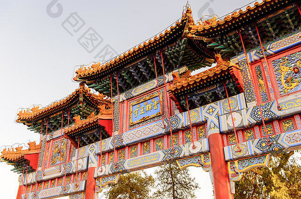 装饰排坊夏天宫复杂的帝国花园北京联合国教科文组织世界遗产