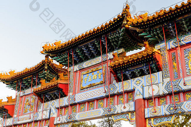 装饰排坊夏天宫复杂的帝国花园北京联合国教科文组织世界遗产