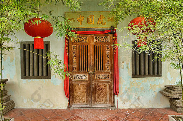 传统的中国人商店房子联合国教科文组织世界遗产区乔治敦大学槟城马来西亚