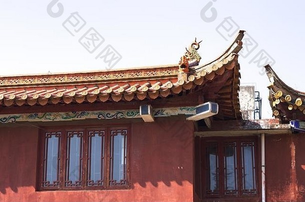 圆通坦普尔的细节窗户屋顶昆明云南中国
