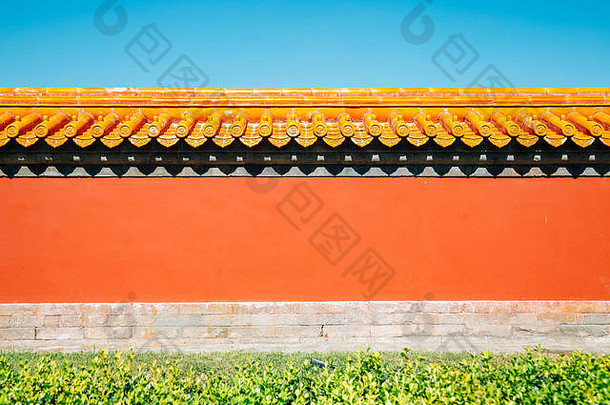 中国人传统的墙背景寺庙地球地坛公园北京中国
