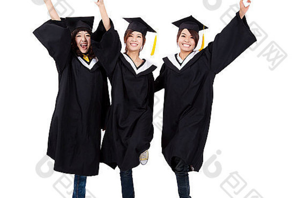 快乐集团毕业女孩持有文凭