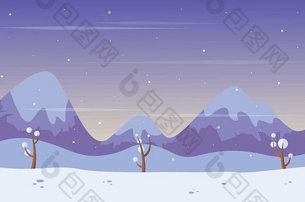 风景山冬天背景游戏