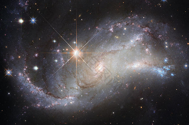 美丽的星系集群星<strong>星空</strong>间晚上元素图像有家具的美国国家航空航天局