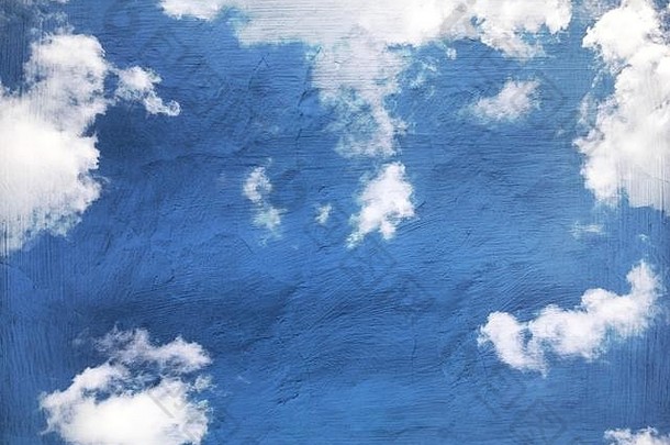 变形蓝色的天空分散云