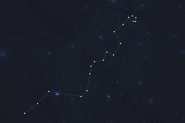 九头蛇星座星星外空间九头蛇星座布满星星的深蓝色的天空背景