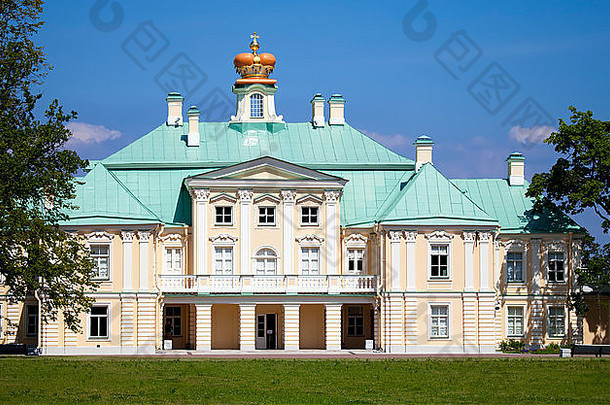 俄罗斯彼得堡奥拉宁鲍姆罗蒙诺索夫较低的公园大缅希科夫斯基宫