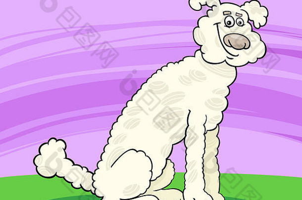 漫画公园图形动物宠物多毛的狗插图贵宾犬鼻子