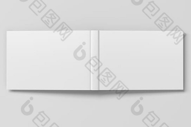 空白白色水平开放上行书封面白色背景孤立的剪裁路径封面插图