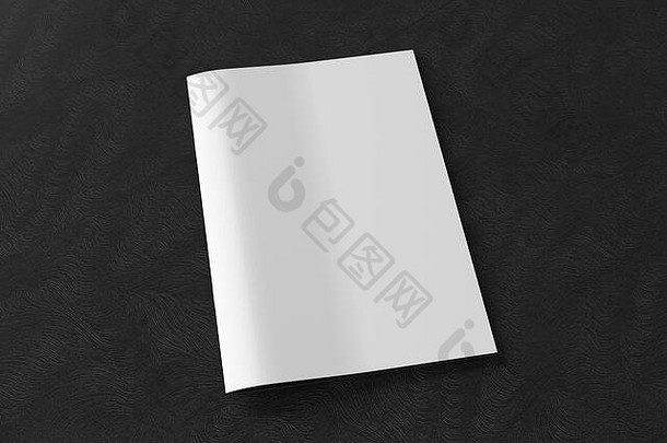 空白宣传册小册子封面模拟黑色的背景孤立的剪裁路径宣传册一边视图illustratuion