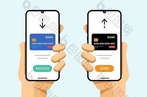 智能手机信贷卡事务操作发送收到钱电子钱包应用程序