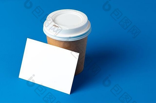 空白外卖咖啡杯白色的名片