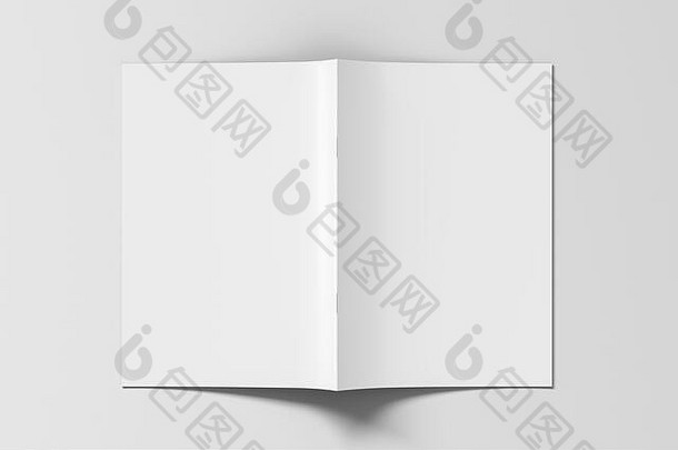宣传册小册子封面模拟白色宣传册开放上行孤立的剪裁路径宣传册视图illustratuio