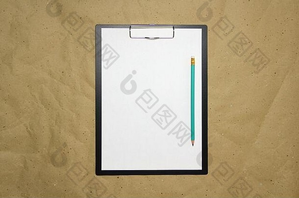 平板电脑白色表格式铅笔米色工艺纸概念机会的想法事业创新股票照片空的地方文本设计