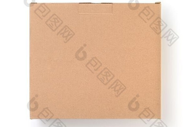 前视图纸板空白棕色（的）盒子孤立的白色