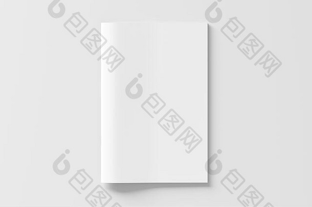 宣传册小册子封面模拟白色孤立的剪裁路径宣传册视图illustratuion