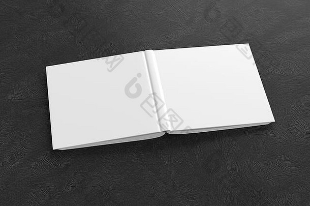 空白白色广场开放上行书封面黑色的背景孤立的剪裁路径封面插图