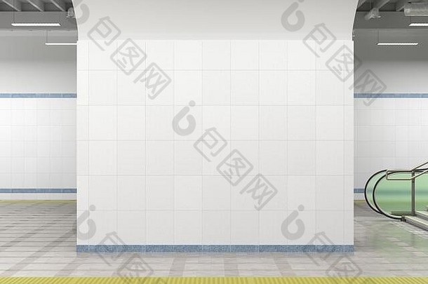 空白墙模拟地下地铁站插图