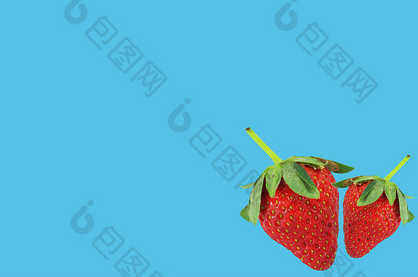 草莓孤立的色彩斑斓的背景空间文本