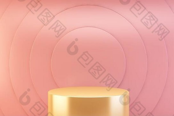 黄金平台摘要粉红色的背景产品演讲呈现