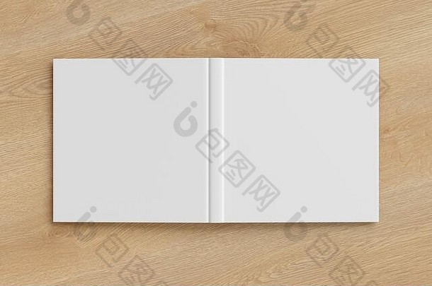 空白白色广场开放上行书封面木背景孤立的剪裁路径封面插图