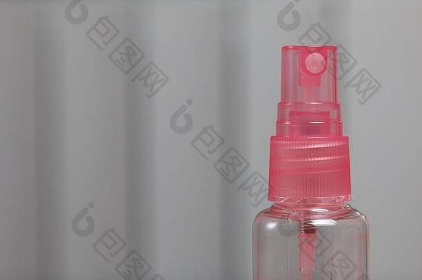 塑料瓶化妆品喷雾特写镜头拍摄