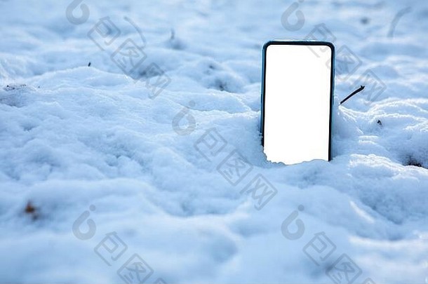 电话雪白色空屏幕复制空间