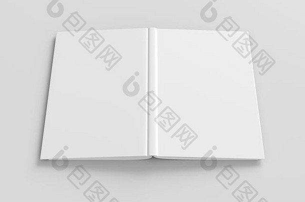 空白白色垂直开放上行书封面白色背景孤立的剪裁路径封面插图