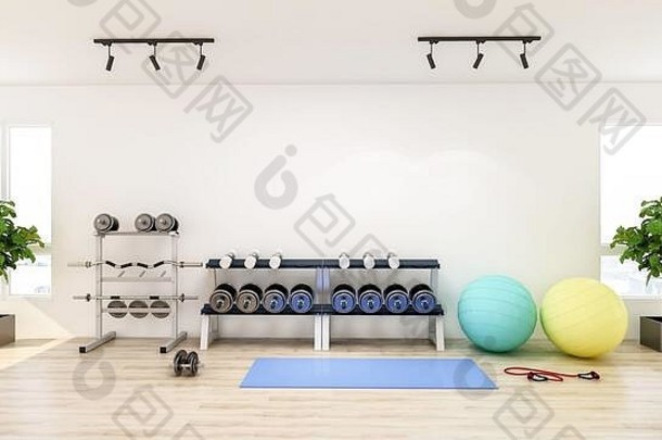 现代健身房室内体育运动健身设备健身中心特丽呈现