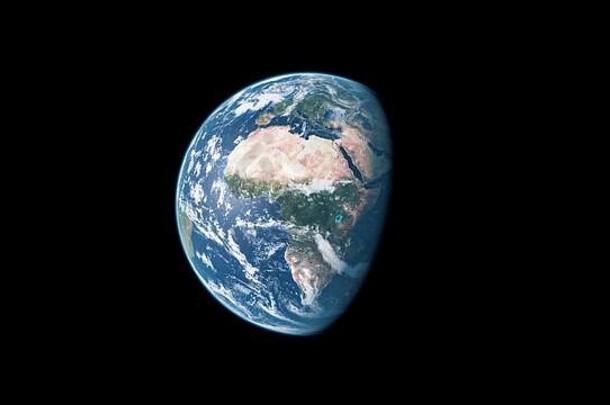 非洲空间一天地球地球月亮蓝色的大理石呈现