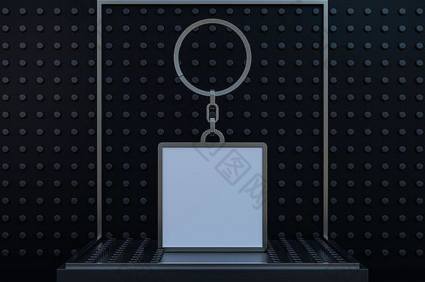 奢侈品广场钥匙链空间文本标志呈现
