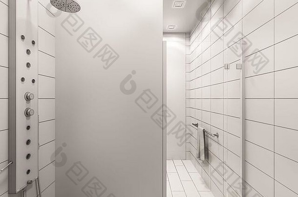 渲染室内浴室淋浴