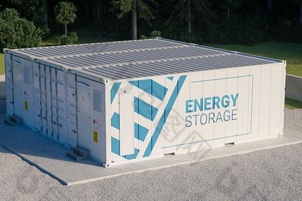 概念能源存储单位组成多个连接容器电池红化