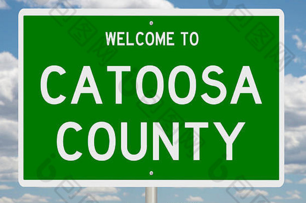 呈现绿色高速公路标志catoosa县