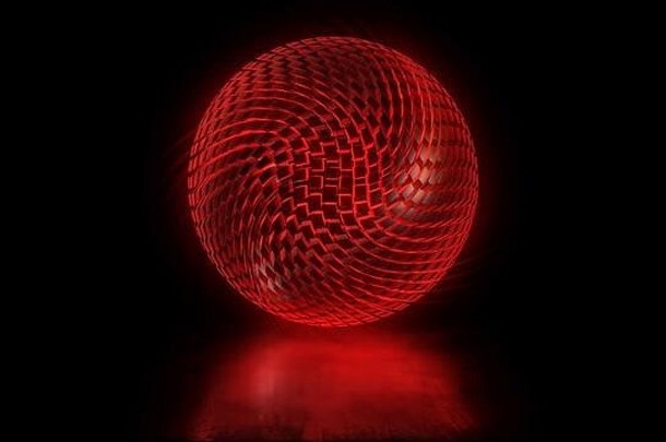 呈现摘要球体积立方块non-trivial明亮的艺术对象空间球复杂的结构设计